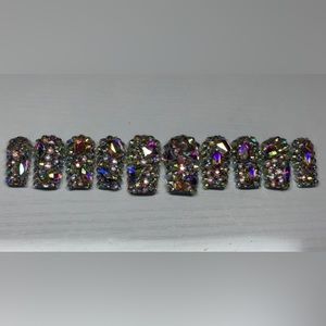 All blinged out press on set